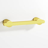 Colonial Bronze - 3'' center-to-center, 4.25'' overall, 0.375 x 0.25'' Rectangular Cabinet Pull partially encapsulated by round posts hand finished in French Gold and French Gold - French Gold,French Gold