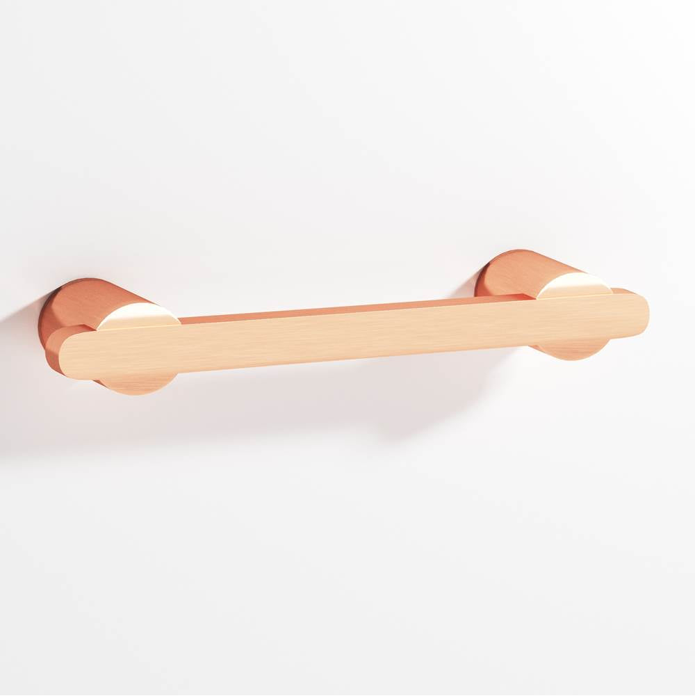 Colonial Bronze - 4'' center-to-center, 5.25'' overall, 0.375 x 0.25'' Rectangular Cabinet Pull partially encapsulated by round posts hand finished in Satin Copper and Satin Copper - Satin Copper,Satin Copper