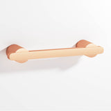Colonial Bronze - 3.5'' center-to-center, 4.75'' overall, 0.375 x 0.25'' Rectangular Cabinet Pull partially encapsulated by round posts hand finished in Matte Satin Copper and Matte Satin Copper - Matte Satin Copper,Matte Satin Copper