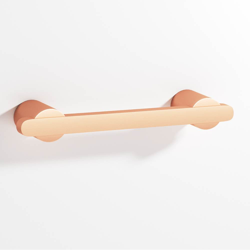 Colonial Bronze - 6'' center-to-center, 7.25'' overall, 0.375 x 0.25'' Rectangular Cabinet Pull partially encapsulated by round posts hand finished in Matte Satin Copper and Matte Satin Copper - Matte Satin Copper,Matte Satin Copper