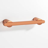 Colonial Bronze - 4'' center-to-center, 5.25'' overall, 0.375 x 0.25'' Rectangular Cabinet Pull partially encapsulated by round posts hand finished in Antique Copper and Antique Copper - Antique Copper,Antique Copper