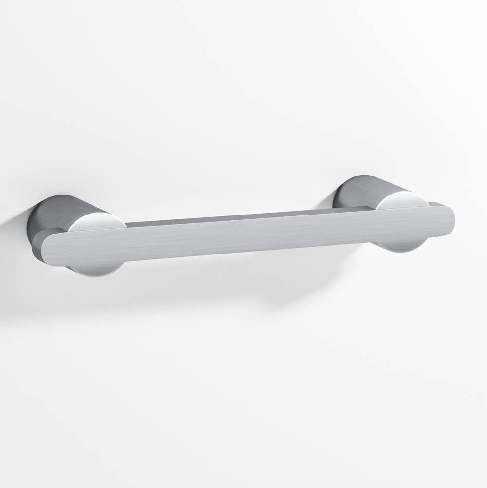 Colonial Bronze - 3.5'' center-to-center, 4.75'' overall, 0.375 x 0.25'' Rectangular Cabinet Pull partially encapsulated by round posts hand finished in Satin Chrome and Satin Chrome - Satin Chrome,Satin Chrome
