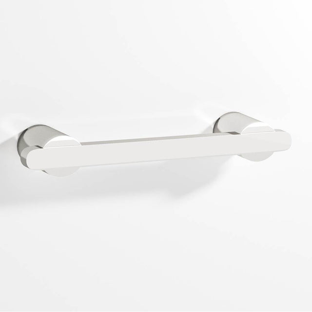 Colonial Bronze - 0.375 x 0.25'' diameter custom length Rectangular Pull partially encapsulated by round posts hand finished in Polished Nickel and Polished Nickel - Polished Nickel,Polished Nickel