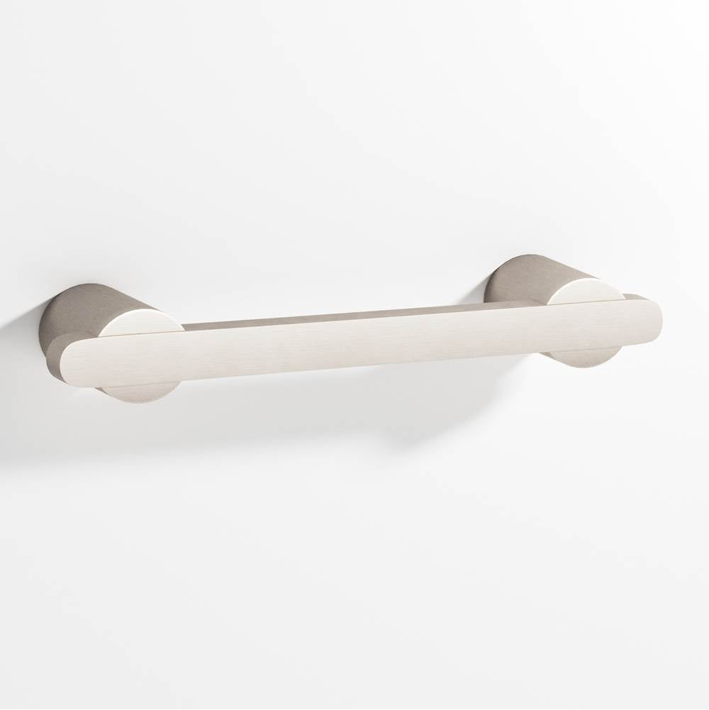 Colonial Bronze - 3'' center-to-center, 4.25'' overall, 0.375 x 0.25'' Rectangular Cabinet Pull partially encapsulated by round posts hand finished in Matte Satin Nickel and Matte Satin Nickel - Matte Satin Nickel,Matte Satin Nickel