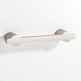 Colonial Bronze - 4'' center-to-center, 5.25'' overall, 0.375 x 0.25'' Rectangular Cabinet Pull partially encapsulated by round posts hand finished in Matte Satin Nickel and Matte Satin Nickel - Matte Satin Nickel,Matte Satin Nickel