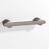 Colonial Bronze - 3.5'' center-to-center, 4.75'' overall, 0.375 x 0.25'' Rectangular Cabinet Pull partially encapsulated by round posts hand finished in Pewter and Pewter - Pewter,Pewter