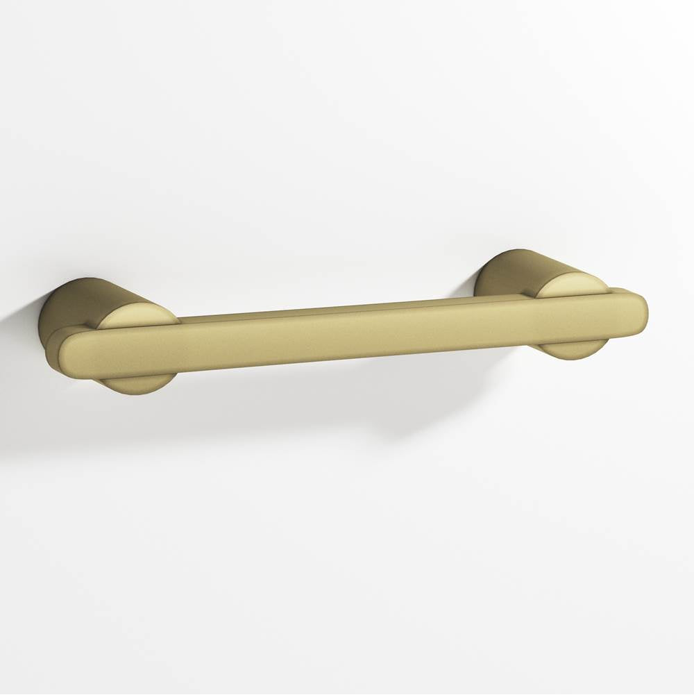 Colonial Bronze - 0.375 x 0.25'' diameter custom length Rectangular Pull partially encapsulated by round posts hand finished in Matte Antique Satin Brass and Matte Antique Satin Brass - Matte Antique Satin Brass,Matte Antique Satin Brass