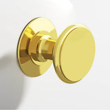 Colonial Bronze - 1.25'' diameter Round Cabinet Knob, Back-to-Back Shower Door Knob Kit hand finished in French Gold - French Gold