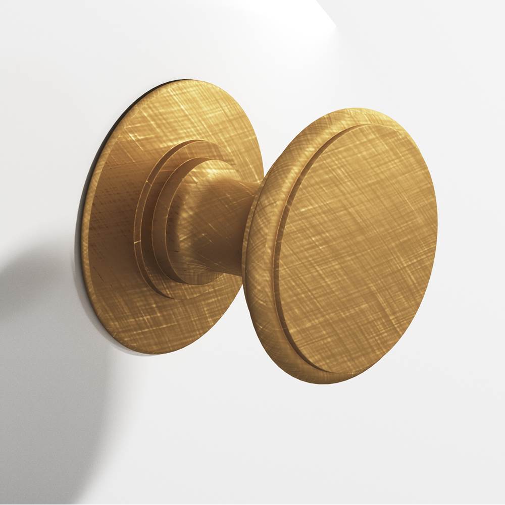 Colonial Bronze - 1.25'' diameter Round Cabinet Knob, Back-to-Back Shower Door Knob Kit hand finished in Weathered Brass - Weathered Brass