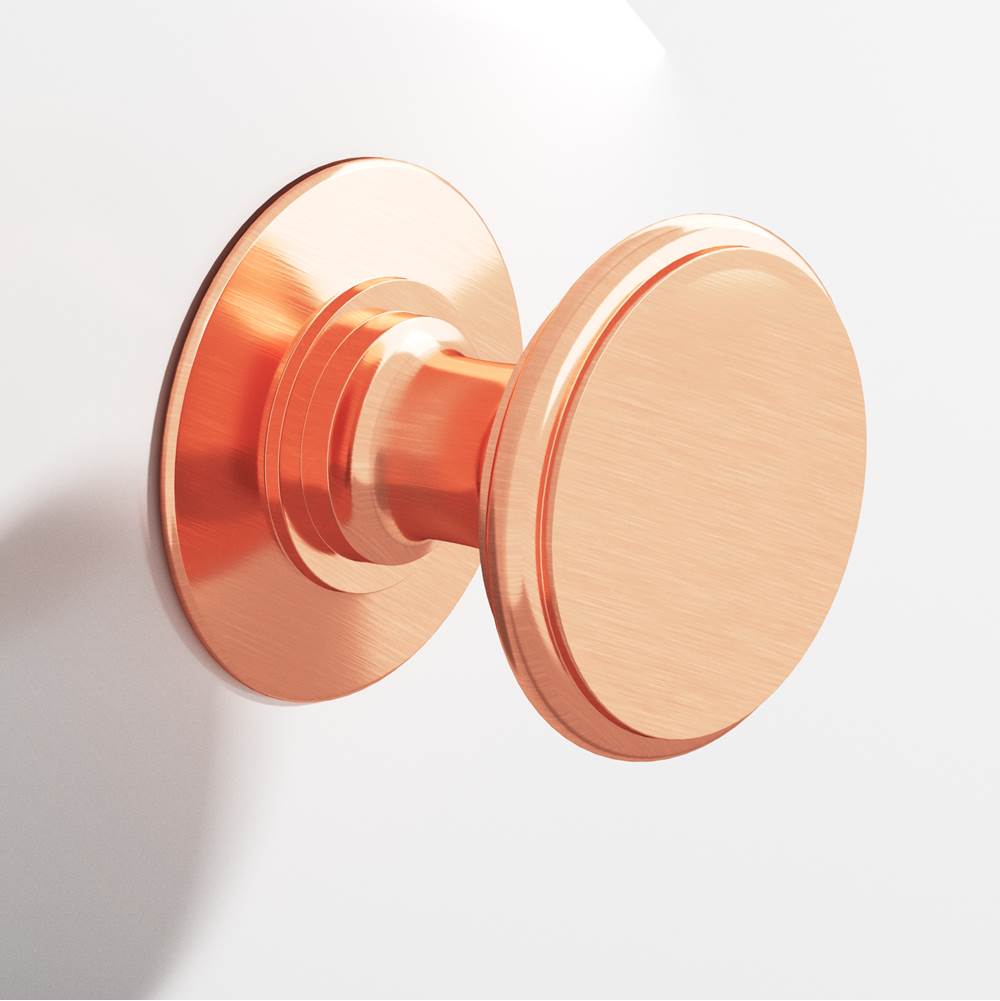 Colonial Bronze - 1.25'' diameter Round Cabinet Knob, Back-to-Back Shower Door Knob Kit hand finished in Satin Copper - Satin Copper