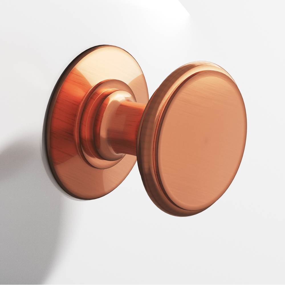 Colonial Bronze - 1.25'' diameter Round Cabinet Knob, Back-to-Back Shower Door Knob Kit hand finished in Antique Copper - Antique Copper