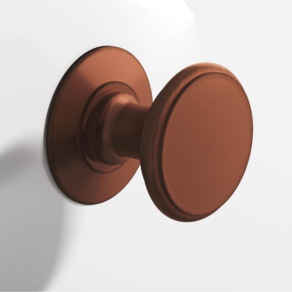 Colonial Bronze - 1.25'' diameter Round Cabinet Knob, Back-to-Back Shower Door Knob Kit hand finished in Matte Antique Copper - Matte Antique Copper