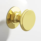Colonial Bronze - 1.25'' diameter Round Cabinet Knob, Back-to-Back Shower Door Knob Kit hand finished in Unlacquered Polished Brass - Unlacquered Polished Brass