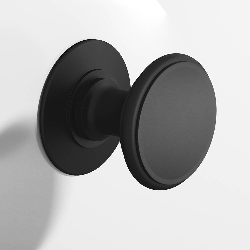 Colonial Bronze - 1.25'' diameter Round Cabinet Knob, Back-to-Back Shower Door Knob Kit hand finished in Matte Satin Black - Matte Satin Black