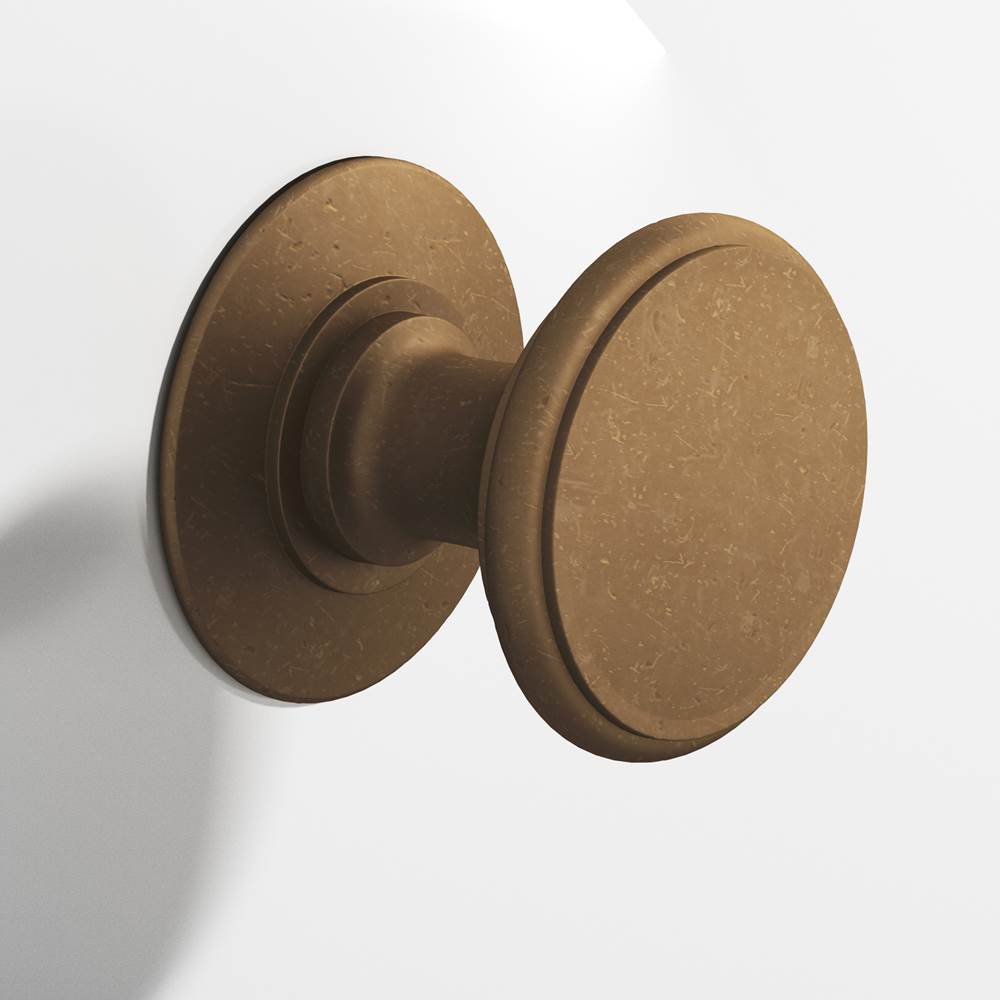 Colonial Bronze - 1.25'' diameter Round Cabinet Knob, Back-to-Back Shower Door Knob Kit hand finished in Distressed Light Statuary Bronze - Distressed Light Statuary Bronze