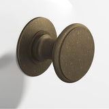 Colonial Bronze - 1.25'' diameter Round Cabinet Knob, Back-to-Back Shower Door Knob Kit hand finished in Distressed Oil Rubbed Bronze - Distressed Oil Rubbed Bronze