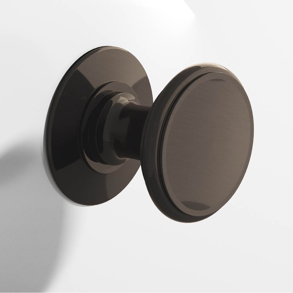 Colonial Bronze - 1.25'' diameter Round Cabinet Knob, Back-to-Back Shower Door Knob Kit hand finished in Dark Statuary Bronze - Dark Statuary Bronze