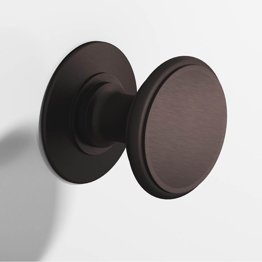 Colonial Bronze - 1.25'' diameter Round Cabinet Knob, Back-to-Back Shower Door Knob Kit hand finished in Matte Dark Statuary Bronze - Matte Dark Statuary Bronze