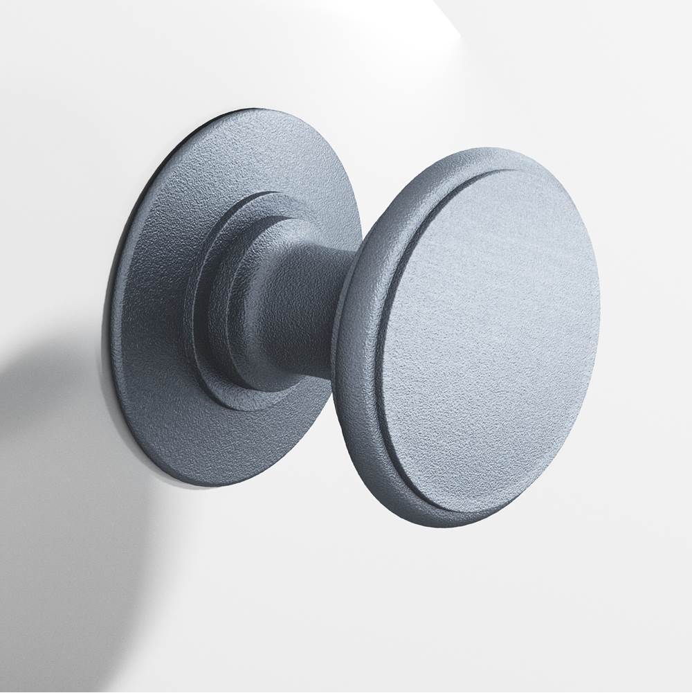 Colonial Bronze - 1.25'' diameter Round Cabinet Knob, Back-to-Back Shower Door Knob Kit hand finished in Frost Chrome - Frost Chrome