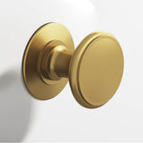 Colonial Bronze - 1.25'' diameter Round Cabinet Knob, Back-to-Back Shower Door Knob Kit hand finished in Unlacquered Satin Brass - Unlacquered Satin Brass