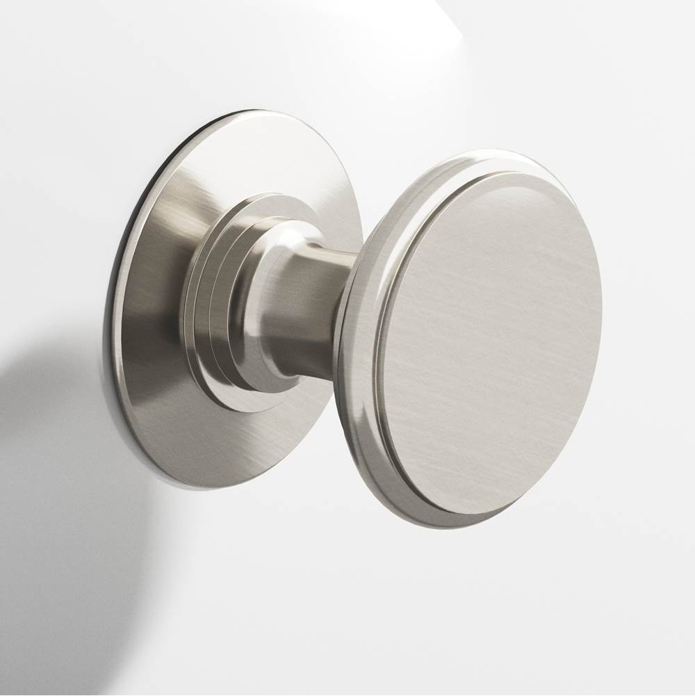 Colonial Bronze - 1.25'' diameter Round Cabinet Knob, Back-to-Back Shower Door Knob Kit hand finished in Satin Nickel - Satin Nickel