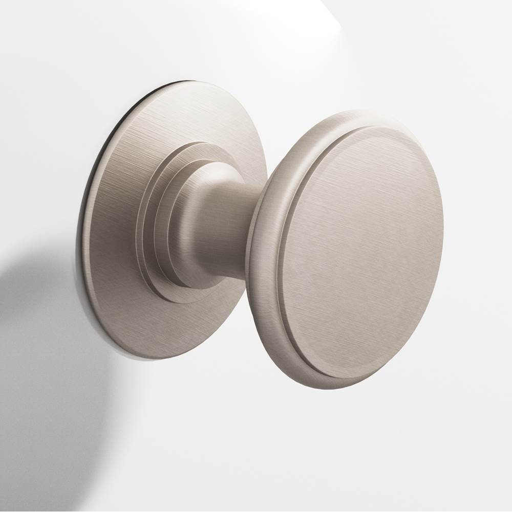 Colonial Bronze - 1.25'' diameter Round Cabinet Knob, Back-to-Back Shower Door Knob Kit hand finished in Matte Satin Nickel - Matte Satin Nickel