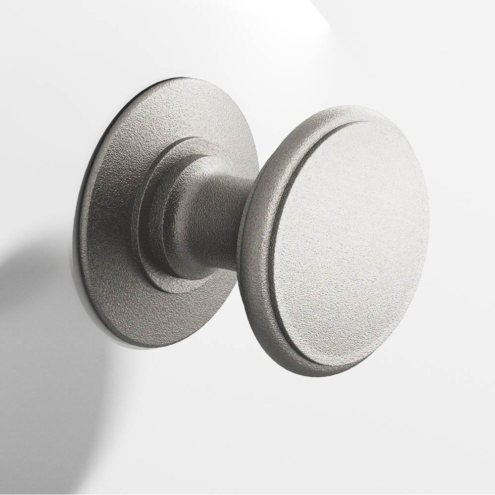 Colonial Bronze - 1.25'' diameter Round Cabinet Knob, Back-to-Back Shower Door Knob Kit hand finished in Frost Nickel - Frost Nickel