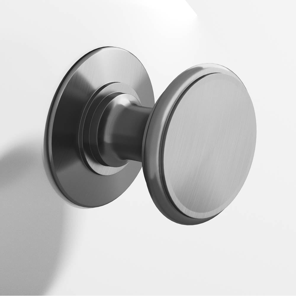 Colonial Bronze - 1.25'' diameter Round Cabinet Knob, Back-to-Back Shower Door Knob Kit hand finished in Graphite - Graphite