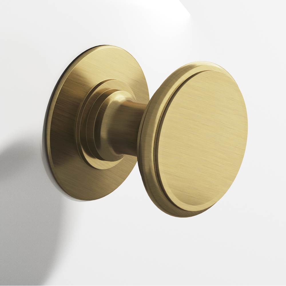 Colonial Bronze - 1.25'' diameter Round Cabinet Knob, Back-to-Back Shower Door Knob Kit hand finished in Antique Brass - Antique Brass