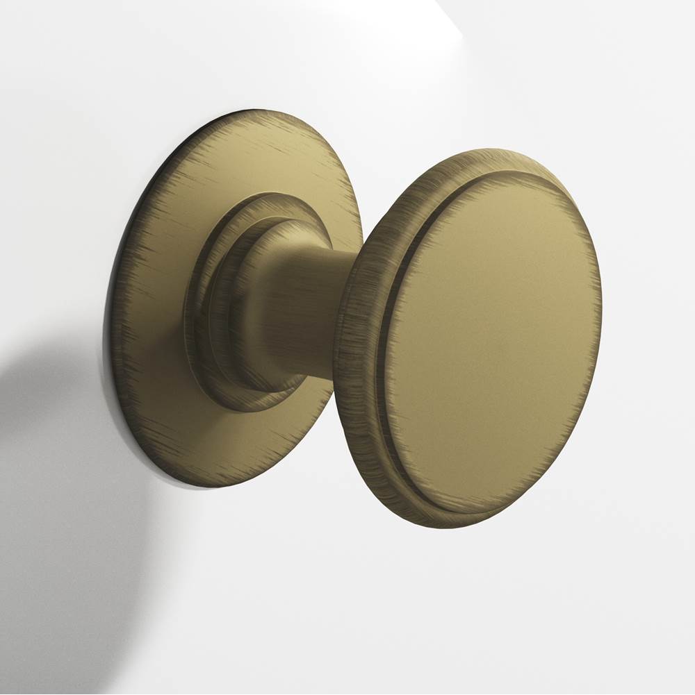Colonial Bronze - 1.25'' diameter Round Cabinet Knob, Back-to-Back Shower Door Knob Kit hand finished in Matte Antique Satin Brass - Matte Antique Satin Brass