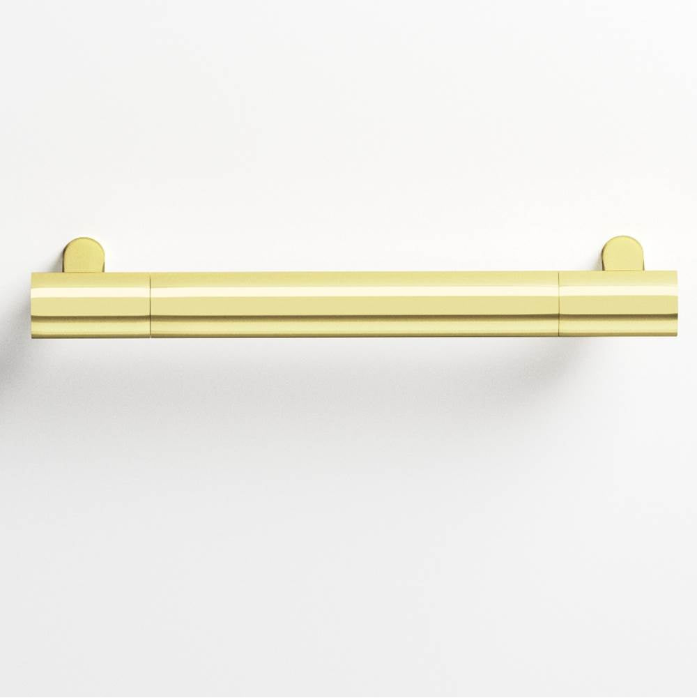 Colonial Bronze - 12'' center-to-center, 13'' overall, 0.75'' diameter Round Cabinet Pull, Appliance Pull, Door Pull, Shower Door Pull with straight posts hand finished in Polished Brass and Polished Brass - Polished Brass,Polished Brass