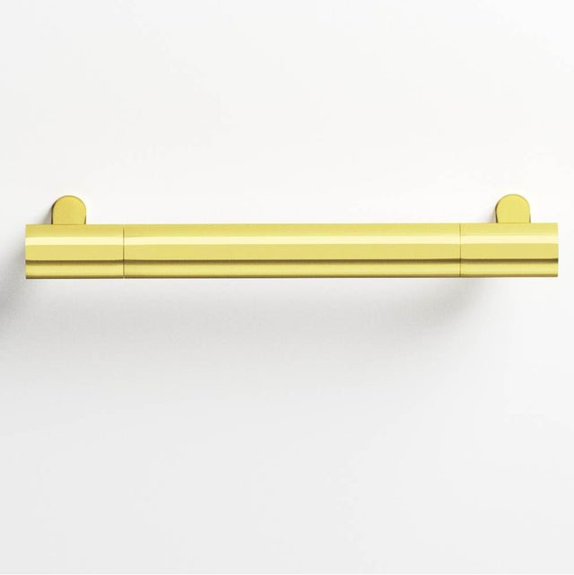 Colonial Bronze - 0.75'' diameter custom length Round Pull with straight posts hand finished in French Gold and French Gold - French Gold,French Gold