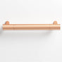 Colonial Bronze - 0.75'' diameter custom length Round Pull with straight posts hand finished in Polished Copper and Polished Copper - Polished Copper,Polished Copper