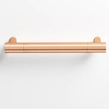 Colonial Bronze - 0.5'' diameter custom length Round Pull with straight posts hand finished in Polished Copper and Polished Copper - Polished Copper,Polished Copper