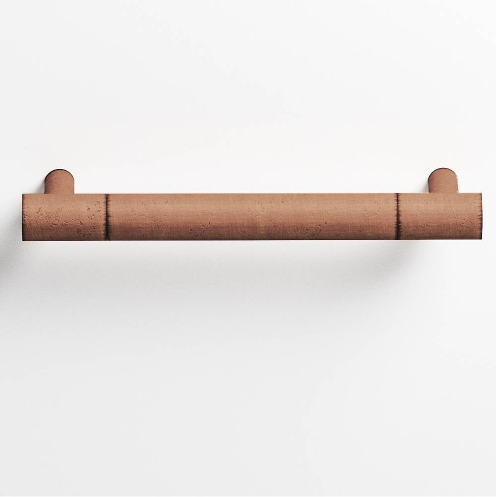 Colonial Bronze - 12'' center-to-center, 13'' overall, 0.75'' diameter Round Cabinet Pull, Appliance Pull, Door Pull, Shower Door Pull with straight posts hand finished in Distressed Antique Copper and Distressed Antique Copper - Distressed Antique Copper,Distressed Antique Copper