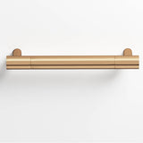Colonial Bronze - 6'' center-to-center, 6.75'' overall, 0.5'' diameter Round Cabinet Pull, Door Pull with straight posts hand finished in Polished Bronze and Polished Bronze - Polished Bronze,Polished Bronze