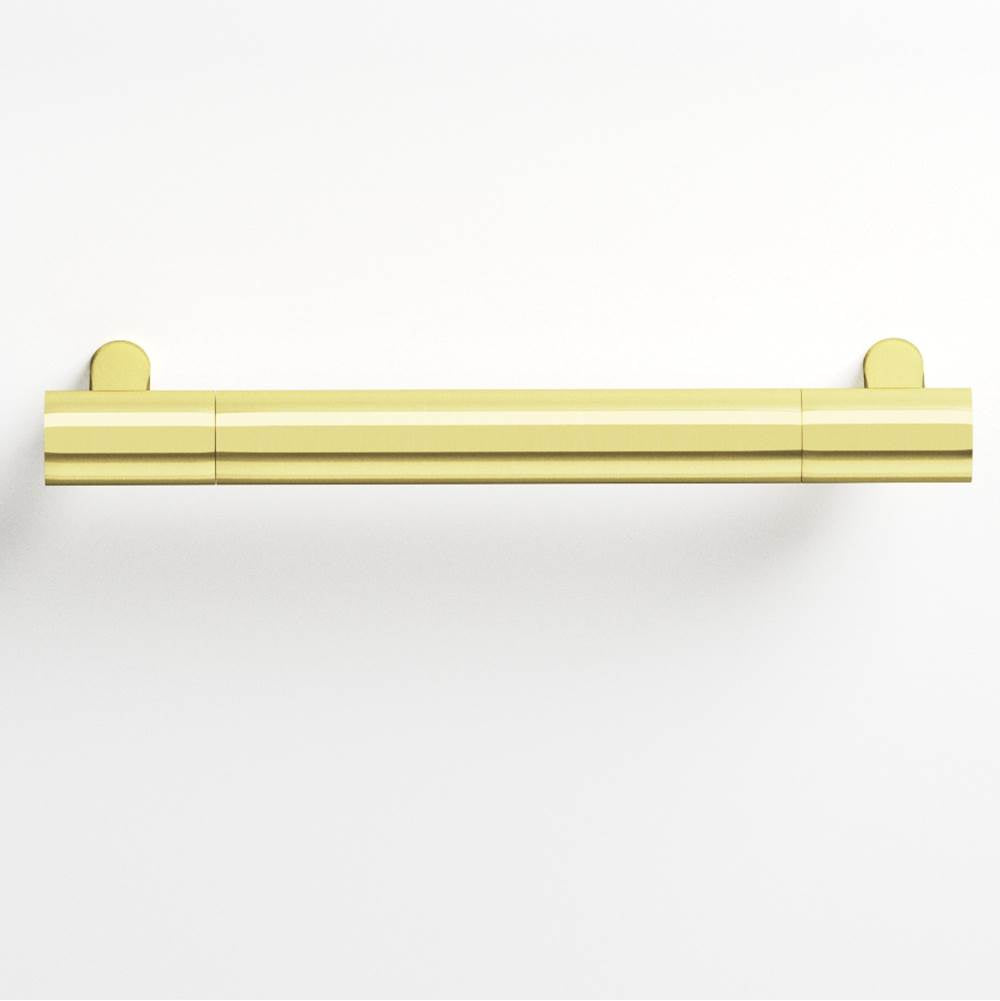 Colonial Bronze - 8'' center-to-center, 10'' overall, 1'' diameter Round Cabinet Pull, Appliance Pull, Door Pull, Shower Door Pull with straight posts hand finished in Unlacquered Polished Brass and Unlacquered Polished Brass - Unlacquered Polished Brass,Unlacquered Polished Brass