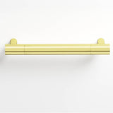 Colonial Bronze - 8'' center-to-center, 9'' overall, 0.625'' diameter Round Cabinet Pull, Appliance Pull, Door Pull with straight posts hand finished in Unlacquered Polished Brass and Unlacquered Polished Brass - Unlacquered Polished Brass,Unlacquered Polished Brass
