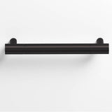 Colonial Bronze - 6'' center-to-center, 7'' overall, 0.625'' diameter Round Cabinet Pull, Door Pull with straight posts hand finished in Satin Black and Satin Black - Satin Black,Satin Black