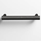 Colonial Bronze - 8'' center-to-center, 9'' overall, 0.625'' diameter Round Cabinet Pull, Appliance Pull, Door Pull with straight posts hand finished in Distressed Satin Black and Distressed Satin Black - Distressed Satin Black,Distressed Satin Black