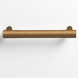 Colonial Bronze - 0.625'' diameter custom length Round Pull with straight posts hand finished in Distressed Light Statuary Bronze and Distressed Light Statuary Bronze - Distressed Light Statuary Bronze,Distressed Light Statuary Bronze