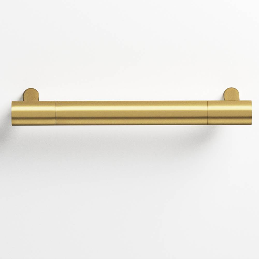 Colonial Bronze - 12'' center-to-center, 13'' overall, 0.75'' diameter Round Cabinet Pull, Appliance Pull, Door Pull, Shower Door Pull with straight posts hand finished in Matte Dark Statuary Bronze and French Gold - Matte Dark Statuary Bronze,French Gold