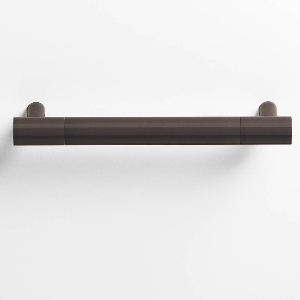 Colonial Bronze - 0.75'' diameter custom length Round Pull with straight posts hand finished in Dark Statuary Bronze and Dark Statuary Bronze - Dark Statuary Bronze,Dark Statuary Bronze