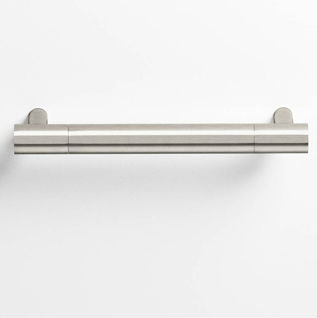Colonial Bronze - 0.625'' diameter custom length Round Pull with straight posts hand finished in Nickel Stainless and Nickel Stainless - Nickel Stainless,Nickel Stainless