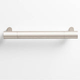 Colonial Bronze - 0.5'' diameter custom length Round Pull with straight posts hand finished in Matte Satin Nickel and Matte Satin Nickel - Matte Satin Nickel,Matte Satin Nickel