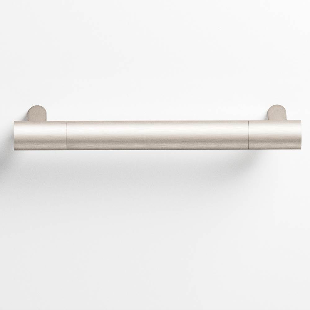 Colonial Bronze - 0.625'' diameter custom length Round Pull with straight posts hand finished in Matte Satin Nickel and Matte Satin Nickel - Matte Satin Nickel,Matte Satin Nickel