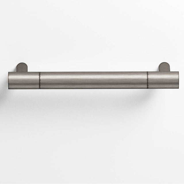 Colonial Bronze - 12'' center-to-center, 14'' overall, 1'' diameter Round Appliance Pull, Door Pull, Shower Door Pull with straight posts hand finished in Pewter and Pewter - Pewter,Pewter
