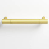 Colonial Bronze - 0.5'' diameter custom length Round Pull with straight posts hand finished in Matte Satin Brass and Matte Satin Brass - Matte Satin Brass,Matte Satin Brass
