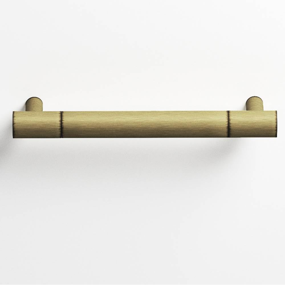 Colonial Bronze - 5'' center-to-center, 5.75'' overall, 0.5'' diameter Round Cabinet Pull with straight posts hand finished in Matte Antique Satin Brass and Matte Antique Satin Brass - Matte Antique Satin Brass,Matte Antique Satin Brass