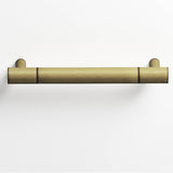 Colonial Bronze - 5'' center-to-center, 5.75'' overall, 0.5'' diameter Round Cabinet Pull with straight posts hand finished in Matte Antique Satin Brass and Matte Antique Satin Brass - Matte Antique Satin Brass,Matte Antique Satin Brass